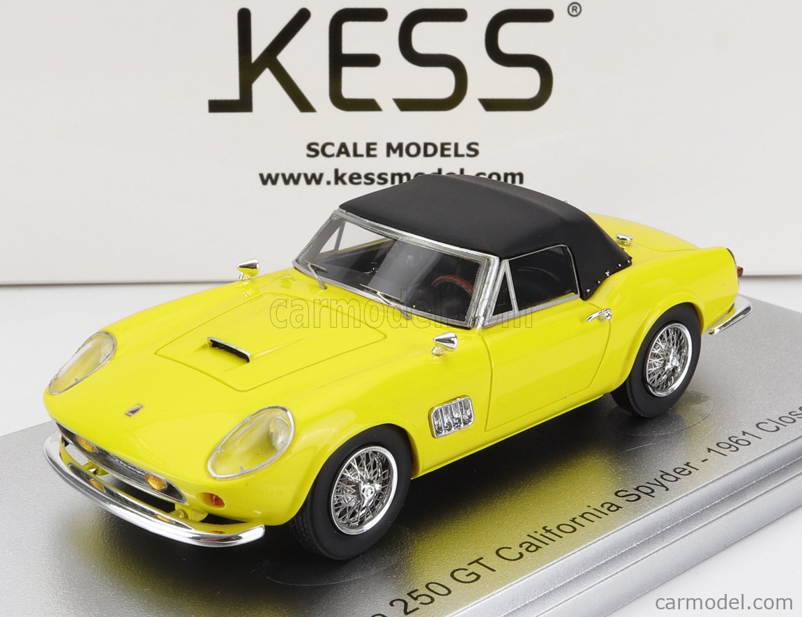 KESS-MODEL KE43058003 Echelle 1/43  MODENA 250GT CALIFORNIA SPIDER CLOSED 1961 YELLOW BLACK