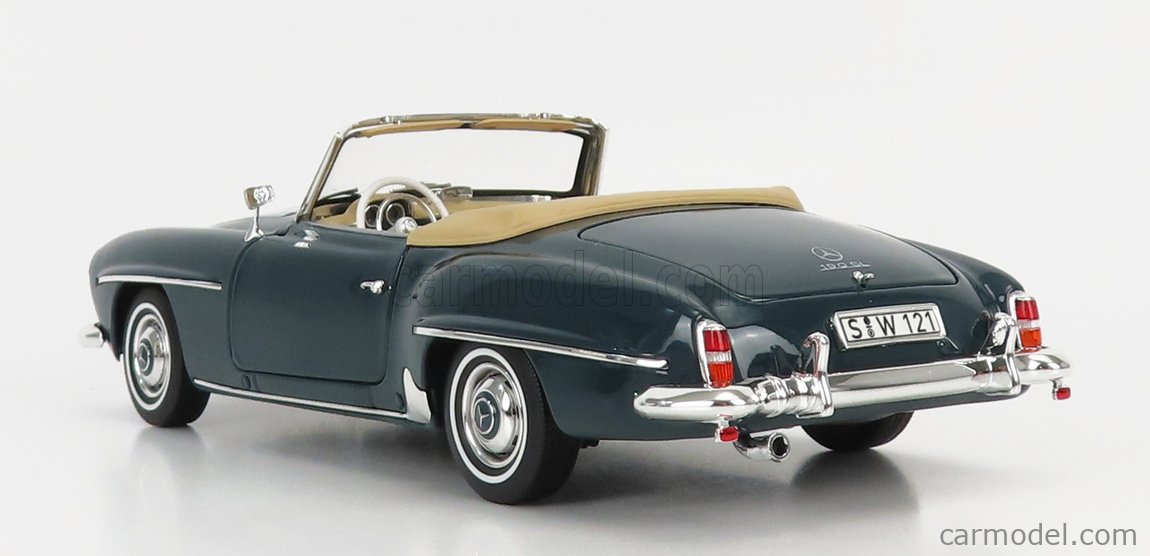 190 SL Roadster, W 121 (1954-1963). (grey blue, Norev, 1:18), Model cars,  1:18, Model cars