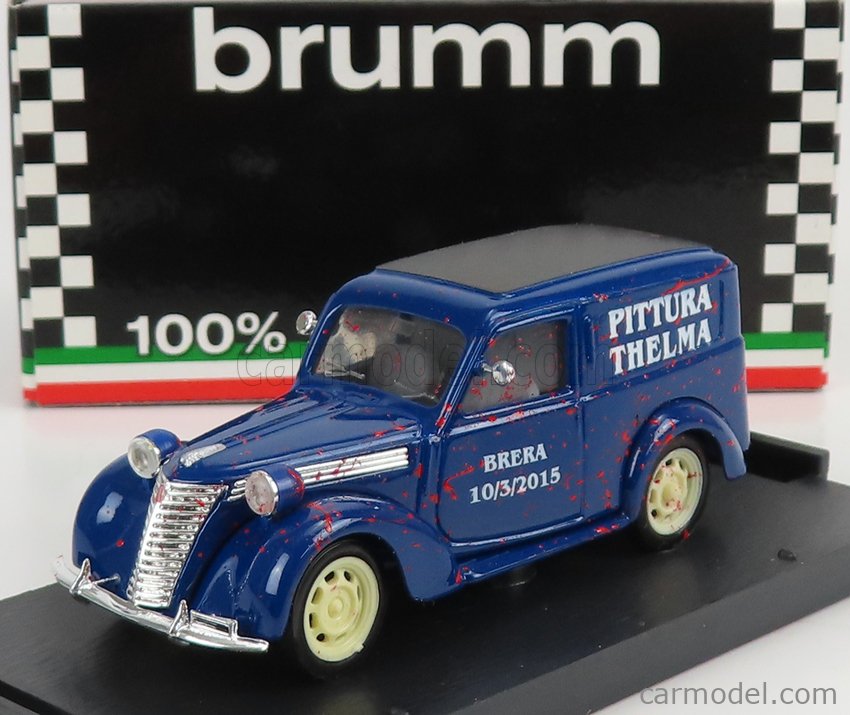 BRUMM PROM 160582 Masstab: 1/43  FIAT 1100 FURGONE VAN 1947 - THELMA SCOTT BRERA LAUREA IN PITTURA E ARTI VISIVE BLUE