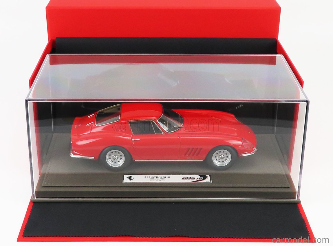 Miniature BBR 1/18 Ferrari 275 GTB2 Coupé 1966 - Rouge - Avec Vitrine - BBR1823BV