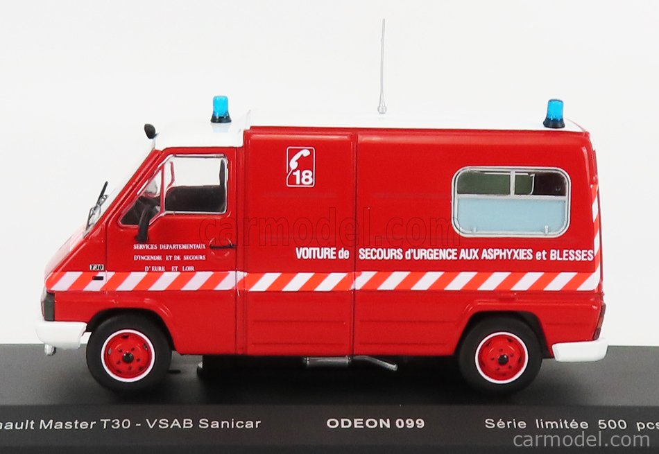 Miniature Résine Pompier Miniature 1/43 Renault Master T30 Sanicar VSAB