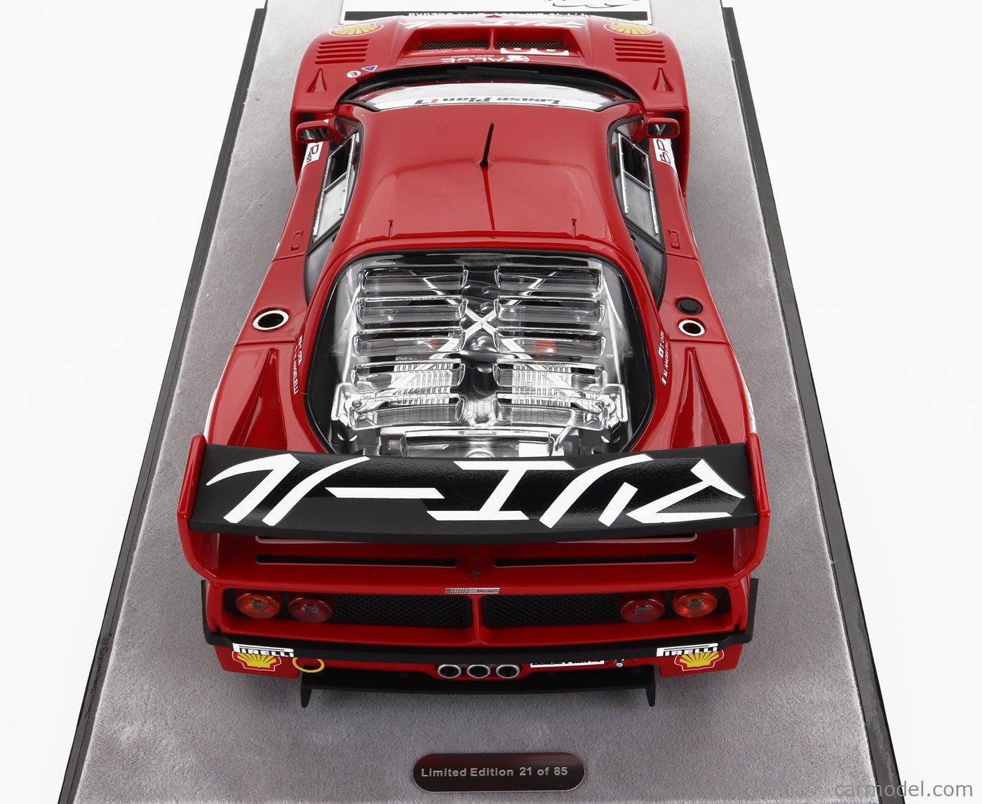 Tecnomodel 1/18 – Ferrari F40 24h Le Mans 1996 – Rouge/blanc – Roues Noires – TM18-286L