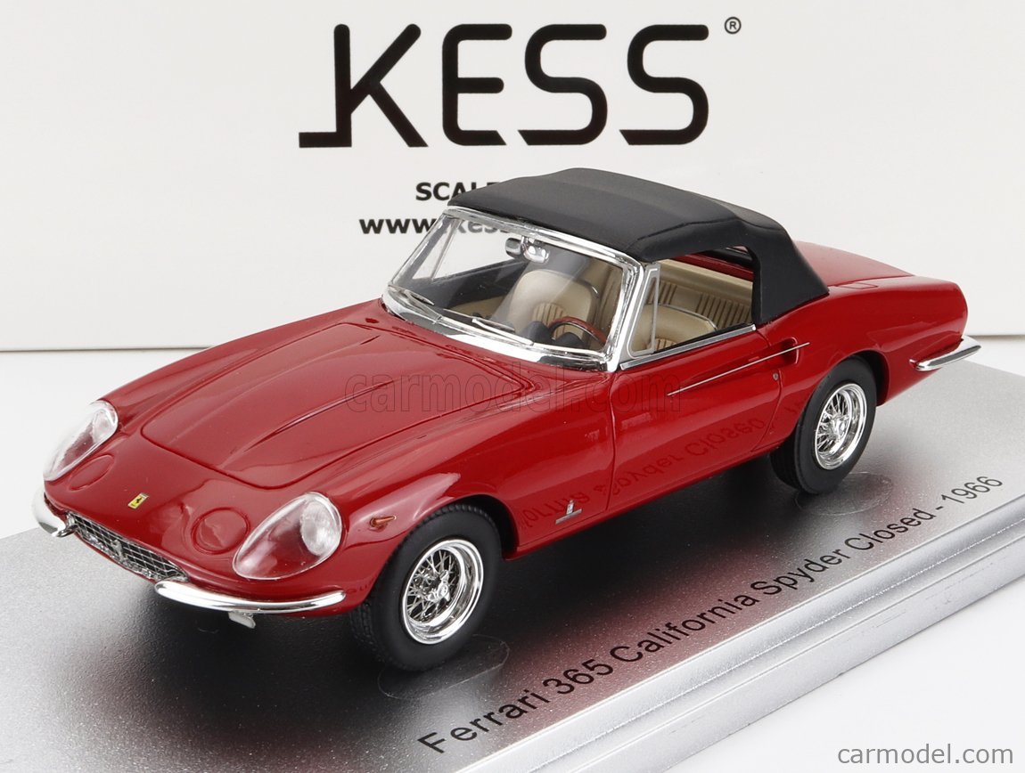 KESS-MODEL KE43056280 Scale 1/43  FERRARI 365 CALIFORNIA SPIDER CLOSED 1966 RED BLACK