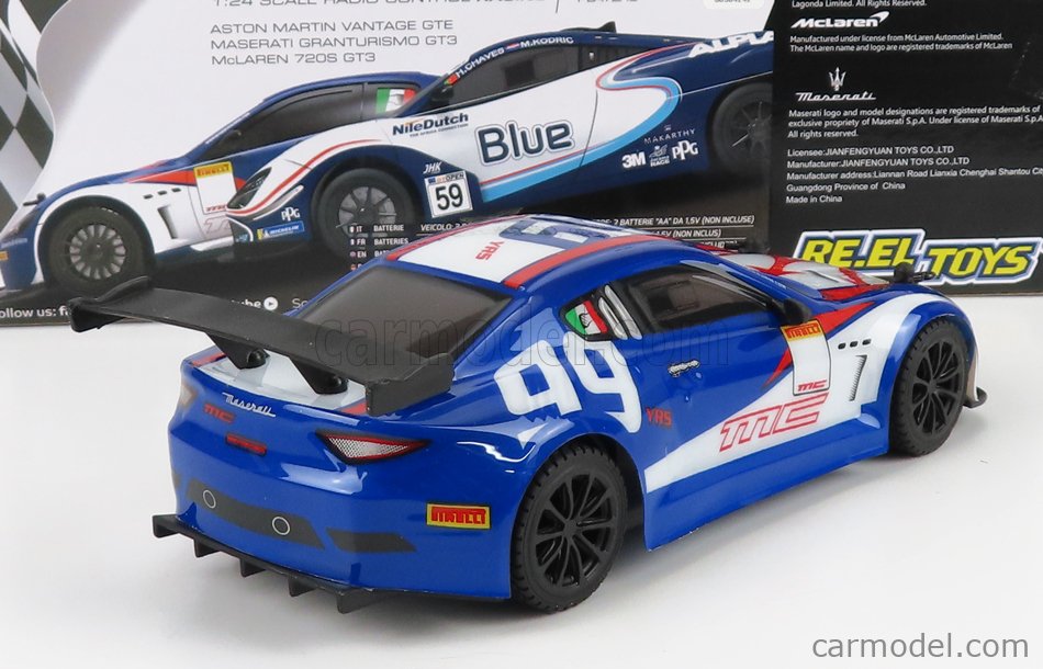 RE-EL TOYS 2239 Masstab: 1/24  MASERATI GRANTURISMO GT3 N 99 RACING 2015 BLUE WHITE