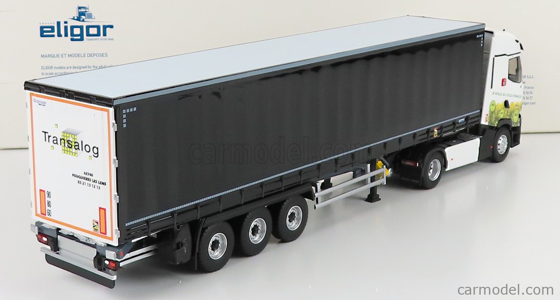 RENAULT T 520 2021 REMORQUE TAUTLINER TRANS CROUVEZIER ELIGOR 1/43 Réf 118328 - La Boutique D'ALAIN