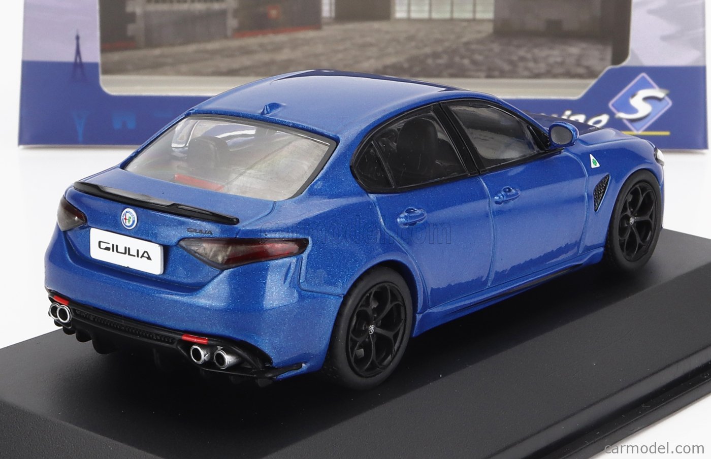 Miniature Solido 106 - Alfa Romeo Giulietta Spider Bleu, échelle 1/43