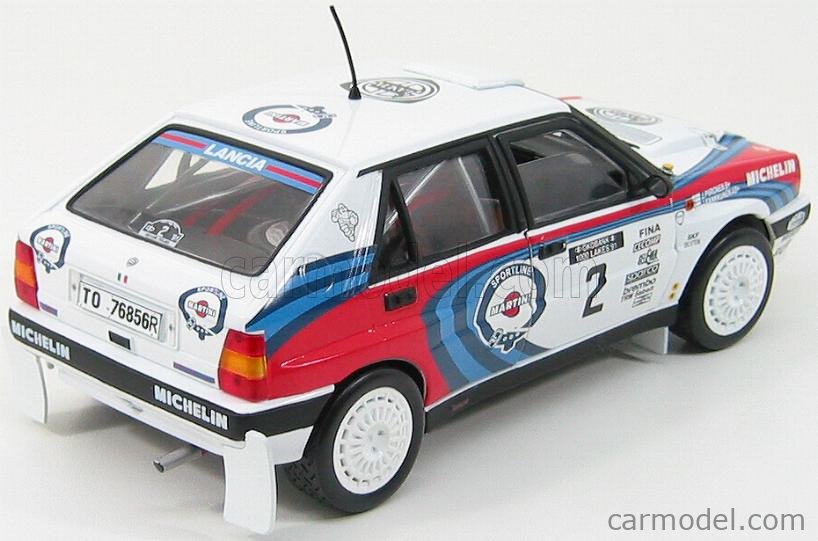 Sun Star 1/18 - Lancia Delta HF 16v Rouge 1989 - Modèle De Collection Exposé, Bon état