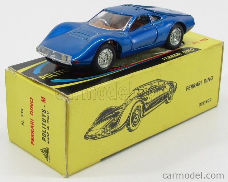 POLITOYS M 536 Ferrari Dino Pininfarina – Miniature 1/43 Verte – Collection Avec Boîte Et Dépliant