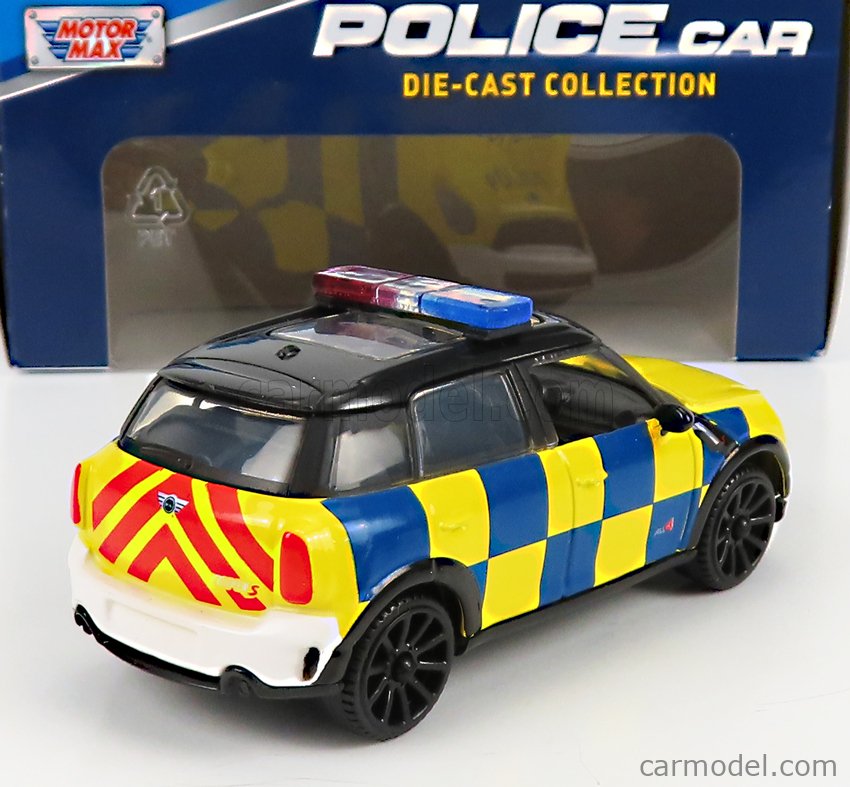 MOTOR-MAX 79490 Scale 1/43 | MINI COOPER COUNTRYMAN POLICE 2011 YELLOW BLUE