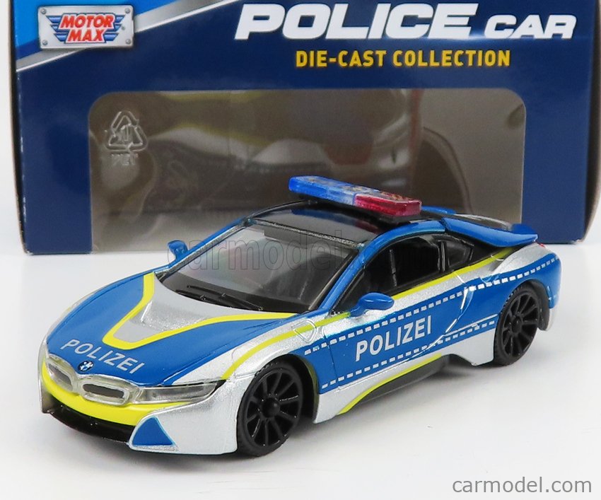 MOTOR-MAX 79483 Scale 1/43 | BMW i8 COUPE POLICE POLIZEI 2018 BLUE ...