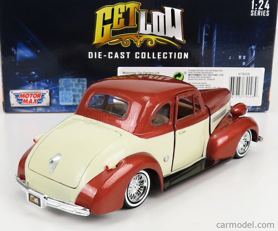 MOTORMAX 79028 Scale 1/24 CHEVROLET COUPE CUSTOM 1939 BROWN CREAM