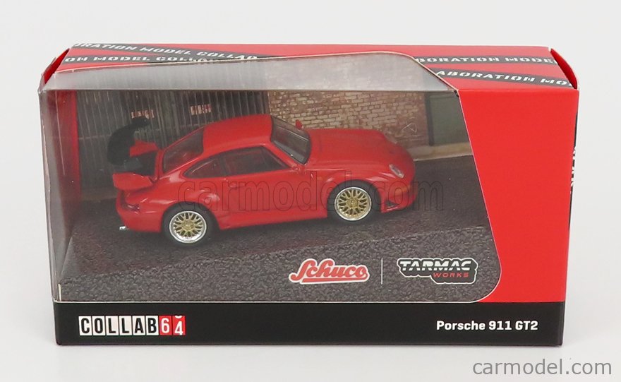 TARMAC T64S-004-RD Scale 1/64 | PORSCHE 911 993 GT2 COUPE 1996 RED