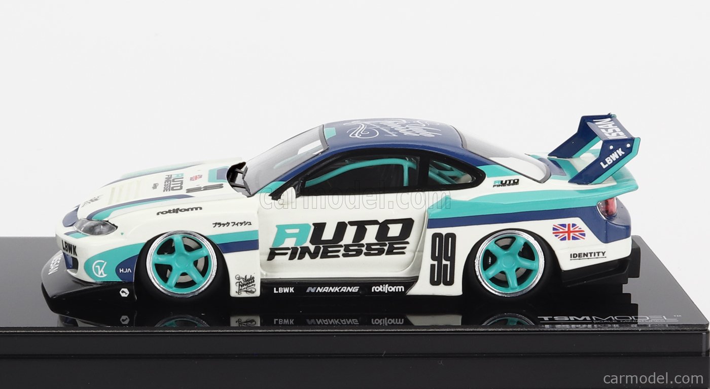 TRUESCALE TSM430690 Масштаб 1/43 | NISSAN SILVIA S15 TEAM AUTO FINESSE N 99  LB-SUPER SILHOUETTE 1999 WHITE GREEN