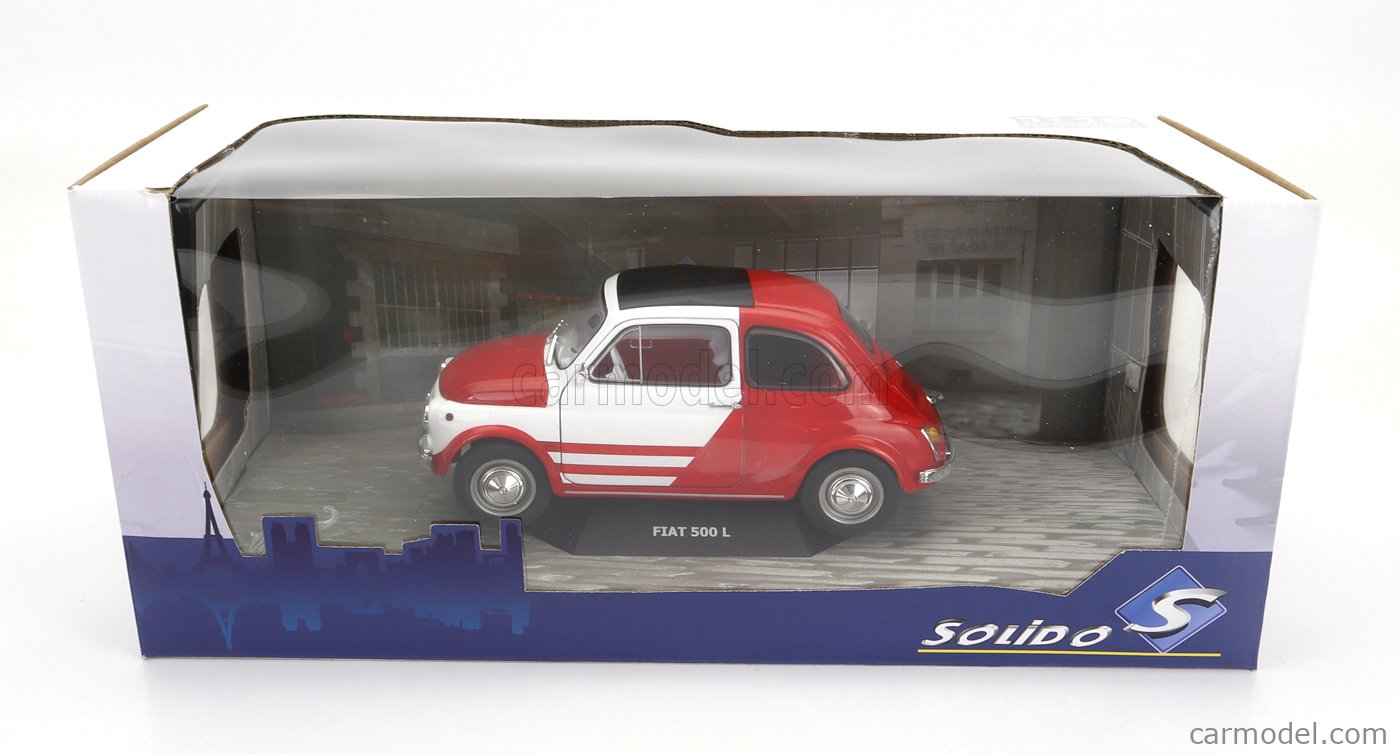 SOLIDO 1801408 Масштаб 1/18  FIAT 500 ROBE DI KAPPA 1965 RED WHITE