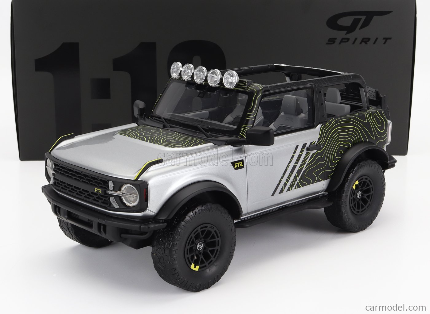 Miniature GTspirit 1/18 Ford Bronco By RTR 2022 – Argent, GT404, Neuve