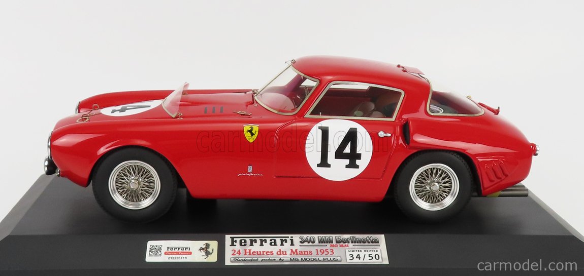 BBR 1:18 scale Ferrari 340 MM Le Mans 1953 - Revilo Model Cars