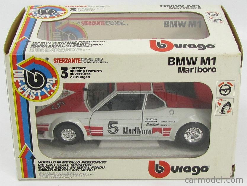 BURAGO 0169 Scale 1/24 | BMW M1 MARLBORO N 5 (1 ISSUE) WHITE RED