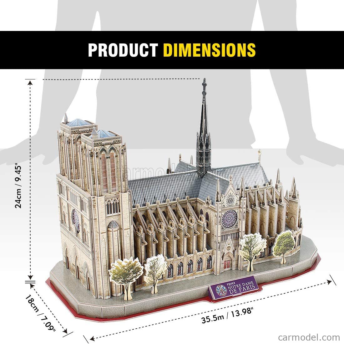 CubicFun National Geographic Puzzle 3D Notre Dame de Paris Gothic Building  Model Kit, 128 Pieces