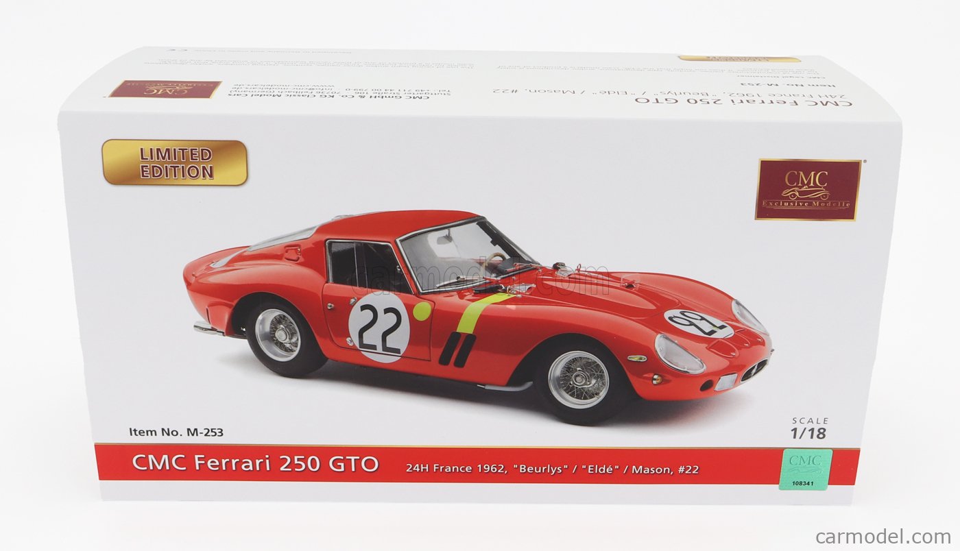 CMC M-253 Ferrari 250 GTO N°22 Le Mans 1962 – Miniature 1/18 état Neuf