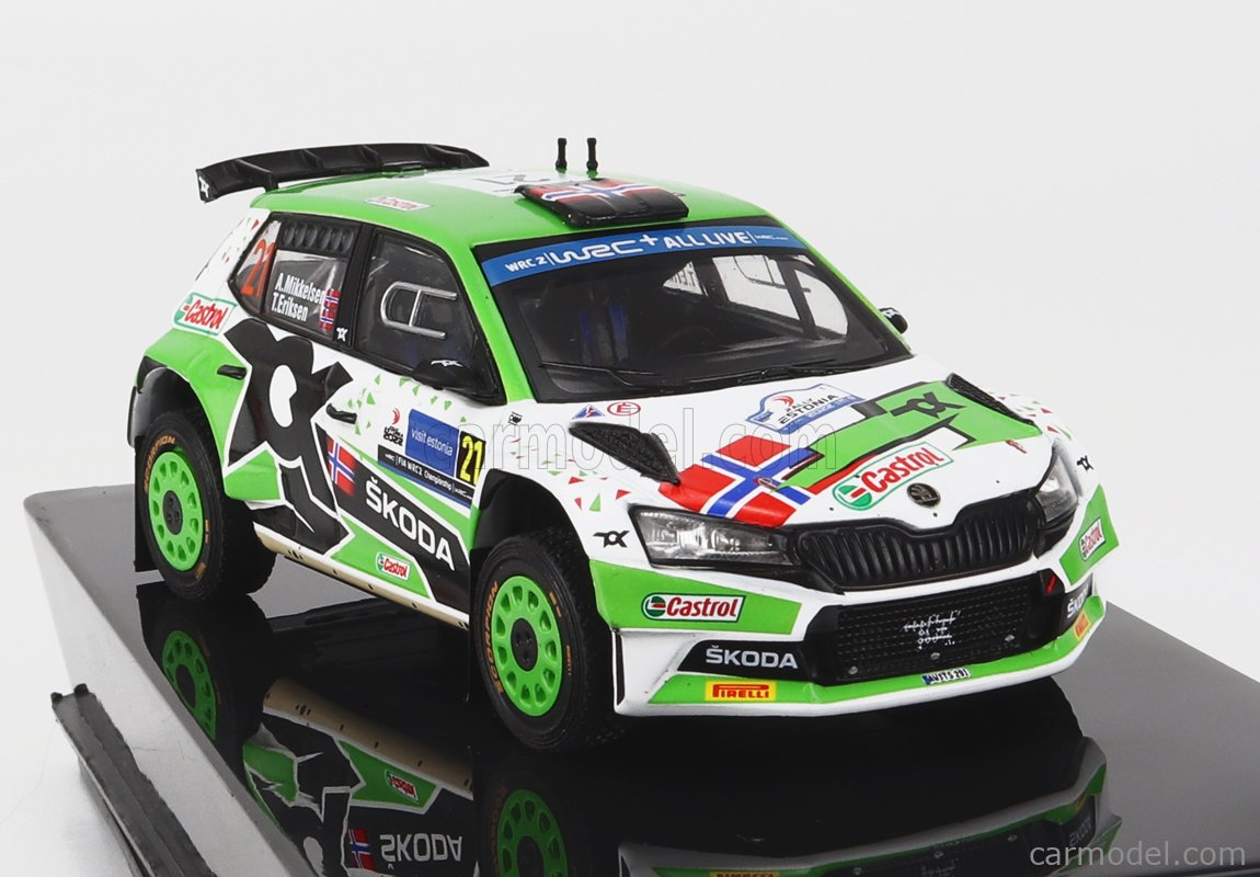 Miniature Skoda Fabia Rally2 Evo N°22, Rallye Monte-Carlo 2021, Ixo 1/43