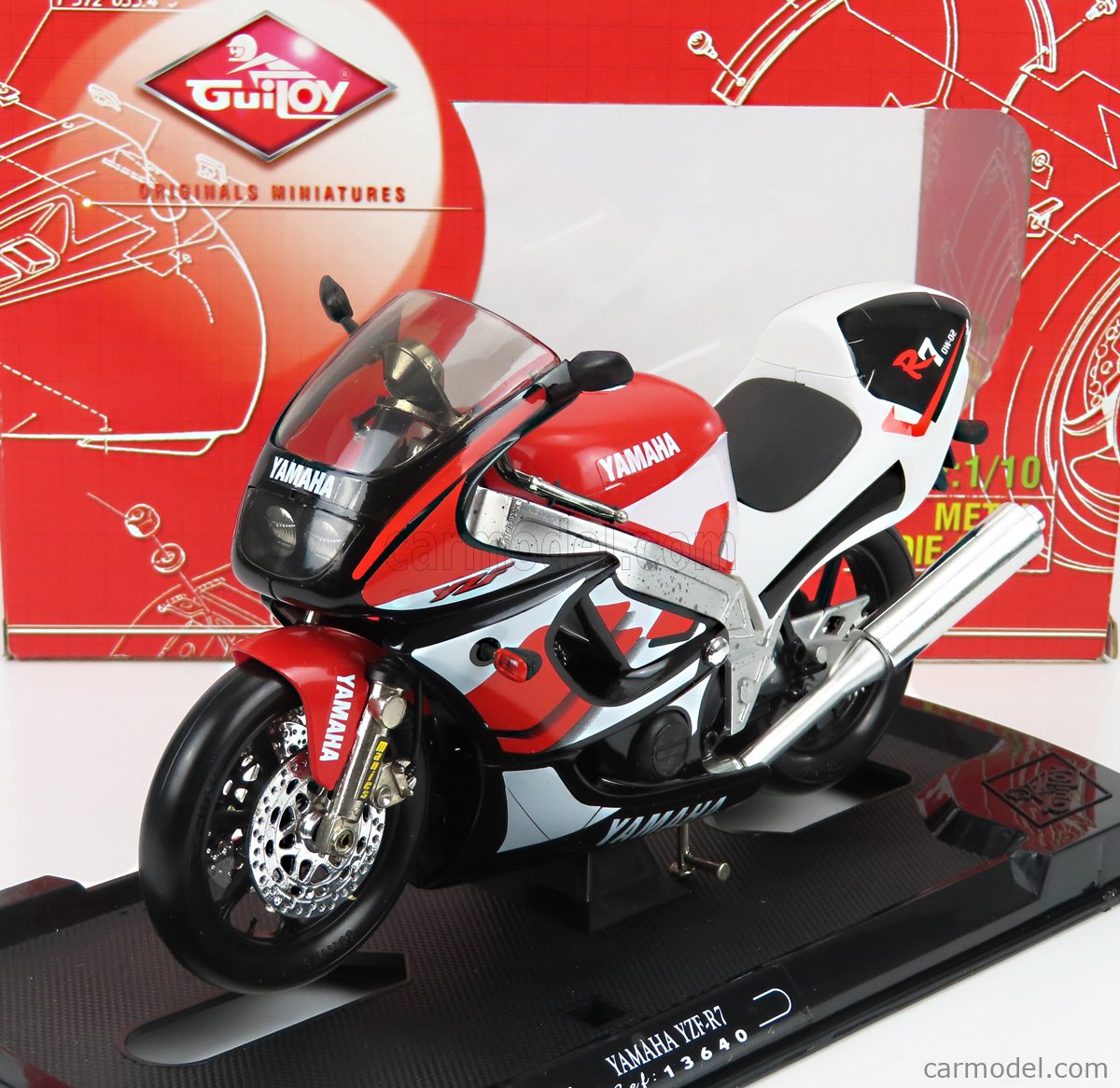 GUILOY 13640 Scala 1/10  YAMAHA YZF R7 OW-02 1988 RED WHITE BLACK