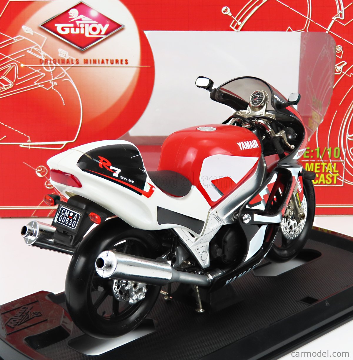 GUILOY 13640 Masstab: 1/10  YAMAHA YZF R7 OW-02 1988 RED WHITE BLACK