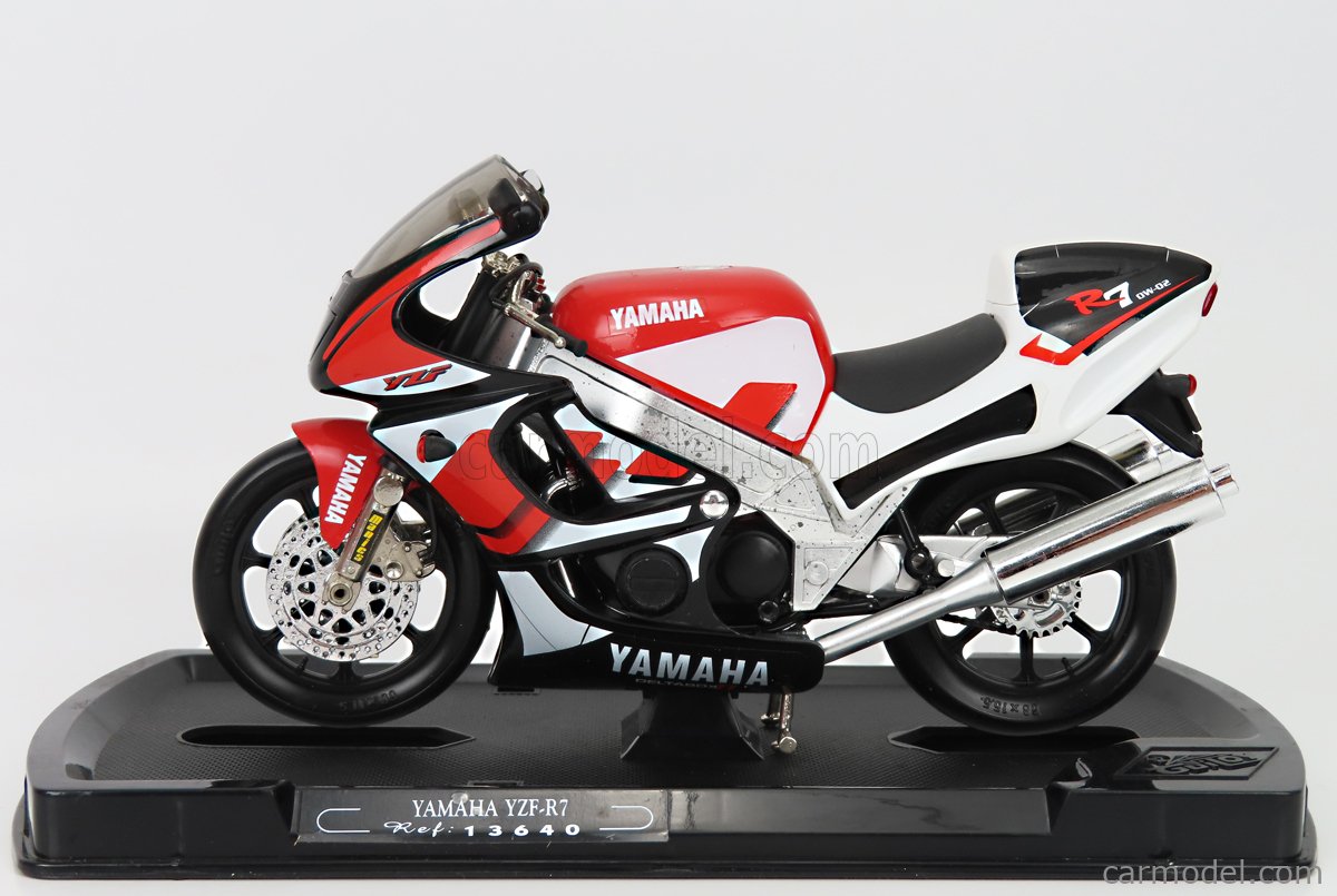 GUILOY 13640 Masstab: 1/10  YAMAHA YZF R7 OW-02 1988 RED WHITE BLACK