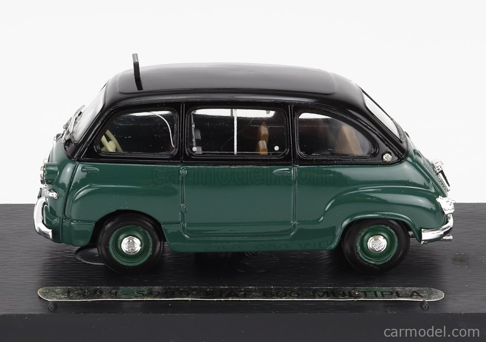 BRUMM PROM PROM Scale 1/43  FIAT 600 MULTIPLA TAXI CON PORTAPACCHI 1956 - DE AGOSTINI GREEN BLACK