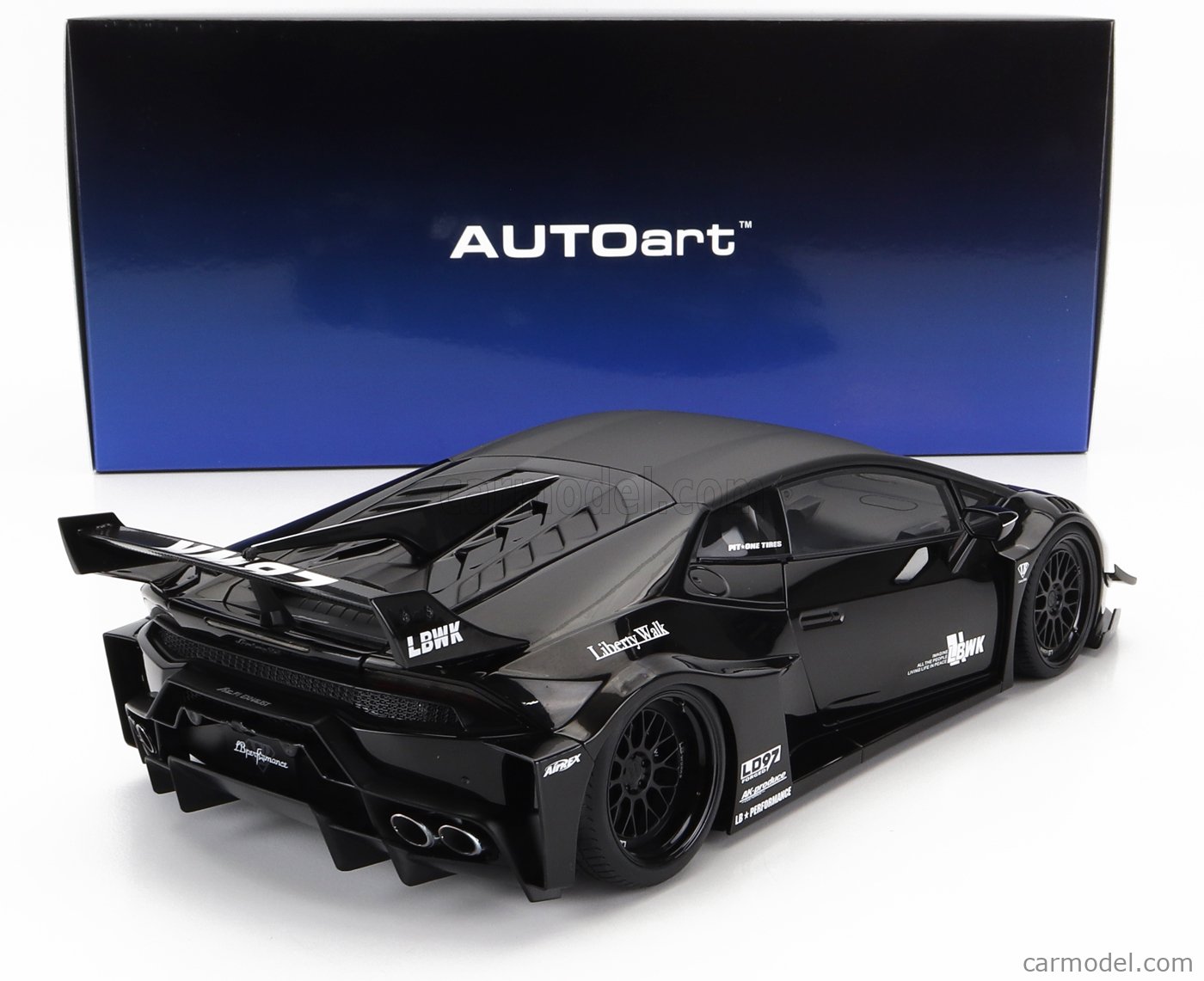 Voiture Miniature Lamborghini Huracan GT Liberty Walk LB Silhouette Black  1/18 - 79129 AUTOART