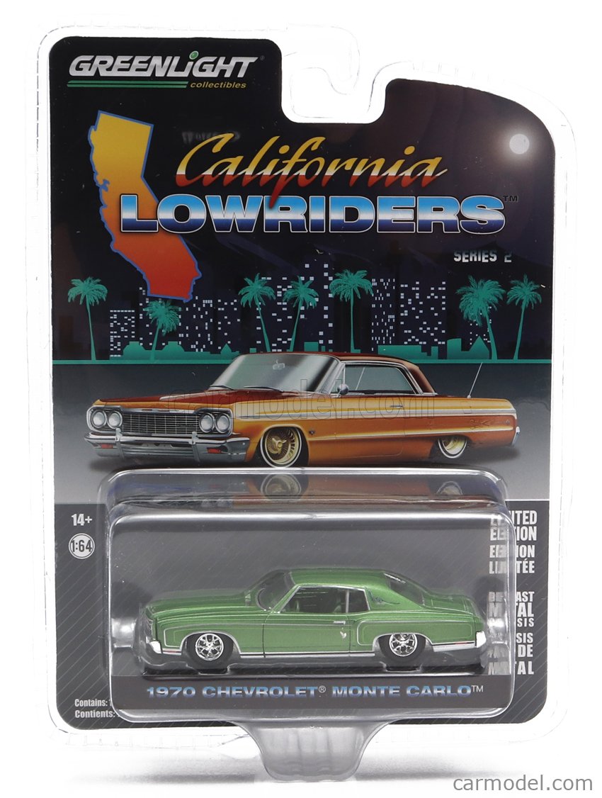 GREENLIGHT 63030D Scale 1/64 | CHEVROLET MONTE CARLO CUSTOM 1970 GREEN MET