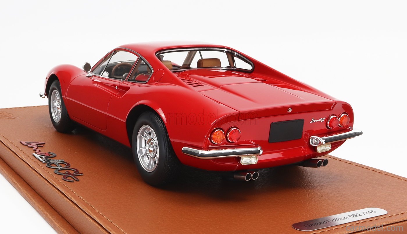 Modèle réduit Ferrari Dino 246 Gts 1972 Rosso Corsa 322 - Beige 1/18