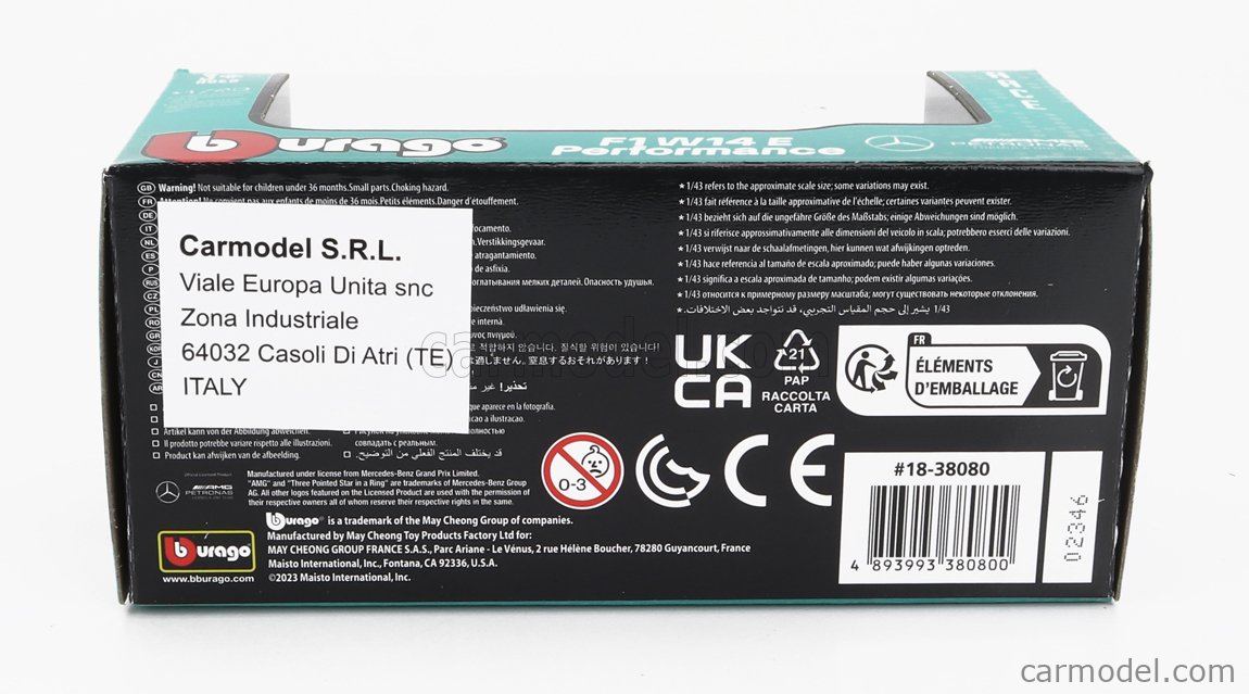 Modèle Réduit 1:24 Burago Mercedes F1 W14 #63 George Russell 2023 1017677
