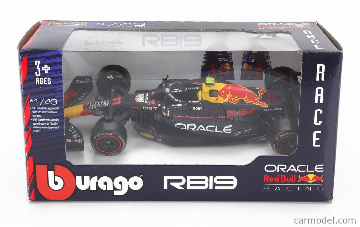 MODELLINO IN SCALA COMPATIBILE CON RED BULL RB19 N.11 2023 SERGIO PEREZ  SIGNATURE 1:43 BURAGO BU38083P Auto Formula 1,Scala 1:43