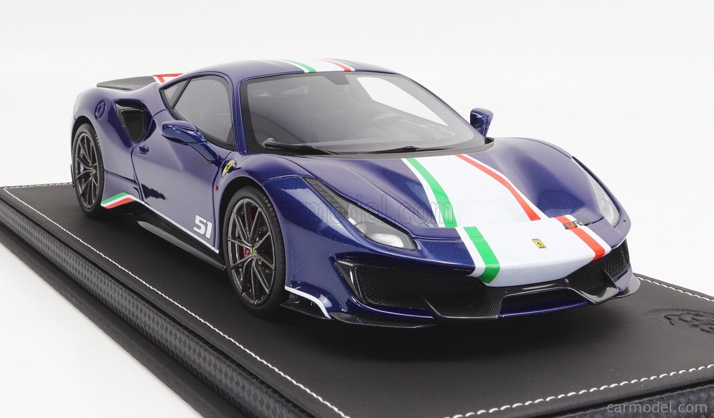 BBR Models Ferrari Ferrari 488 PISTA Piloti - BLUE TDF - Blue Tour de
