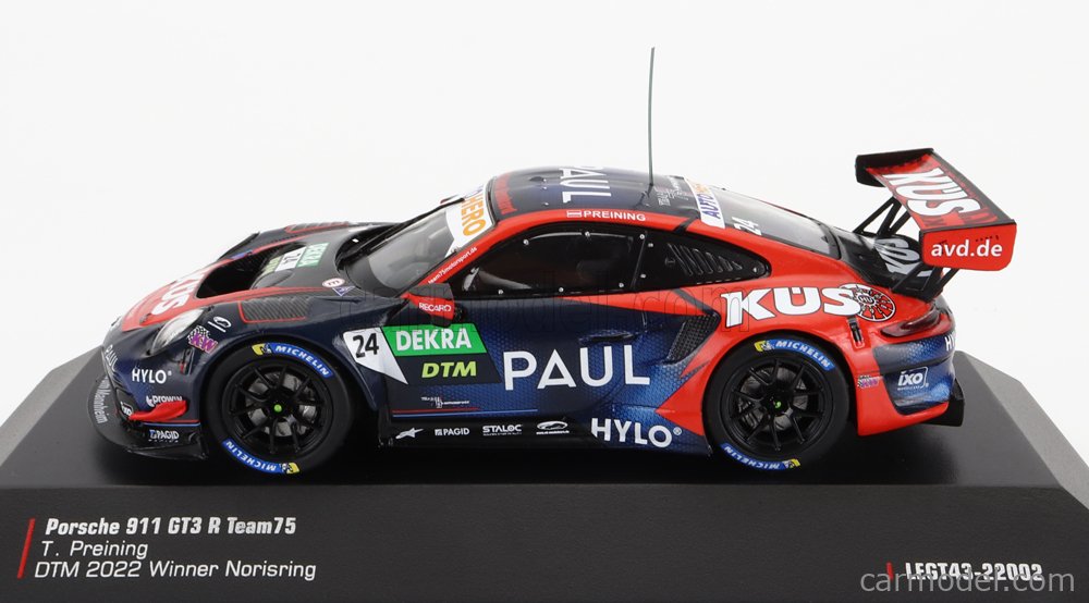 1:43 IXO PORSCHE 911 992 Gt3 R #24 Pre Seas.Test Dtm 2022 Preining