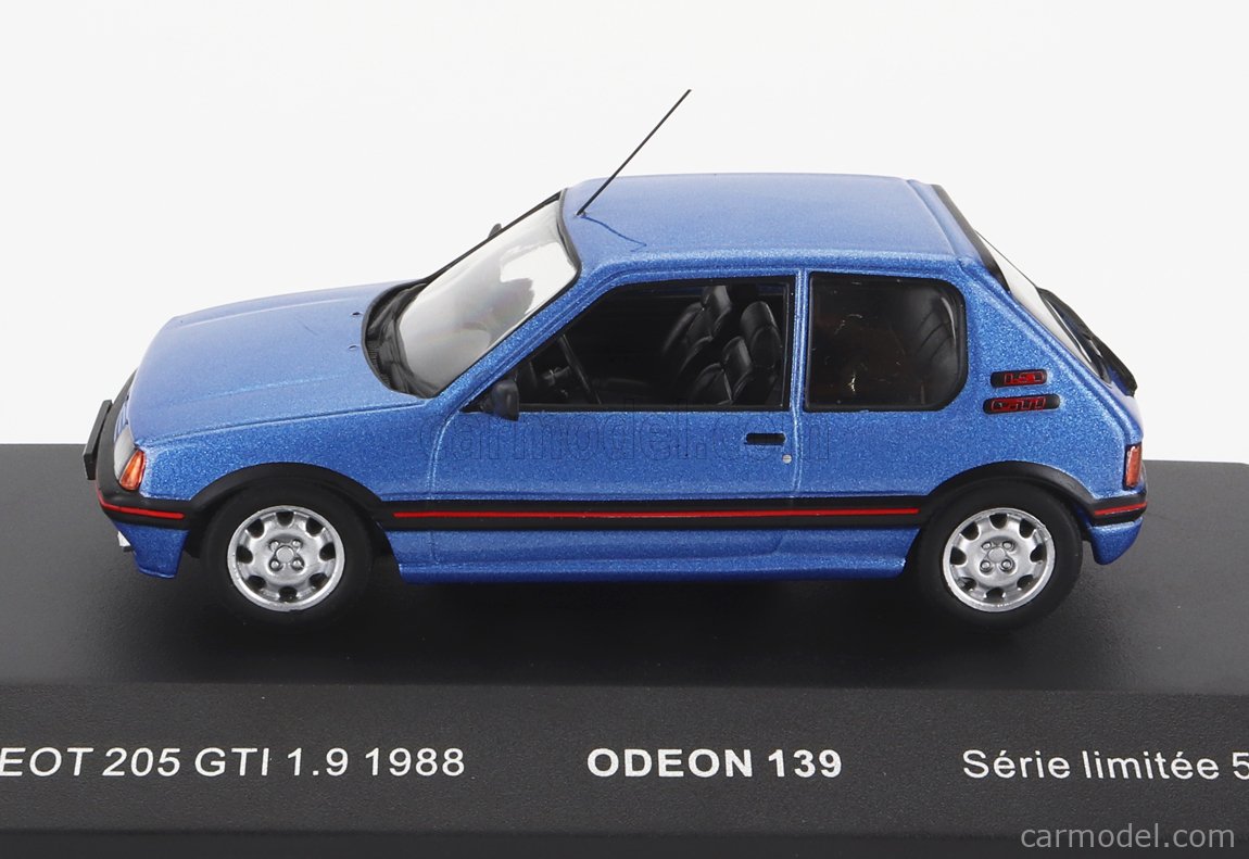 ODEON ODEON139 Escala 1/43  PEUGEOT 205 GTi 1.9 1988 LIGHT BLUE MET