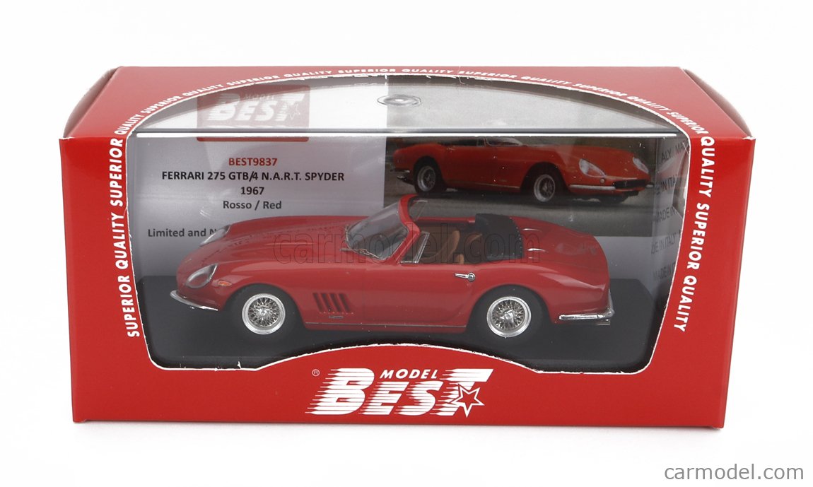 BEST-MODEL 9837 Scale 1/43 | FERRARI 275 GTB/4 NART SPIDER 1967 RED