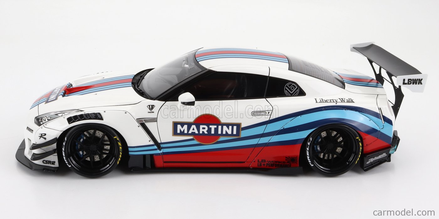 IGNITION-MODEL IG2958 Scale 1/18  NISSAN GT-R R35 N 0 MARTINI RACING LB WORKS 2020 WHITE BLUE RED