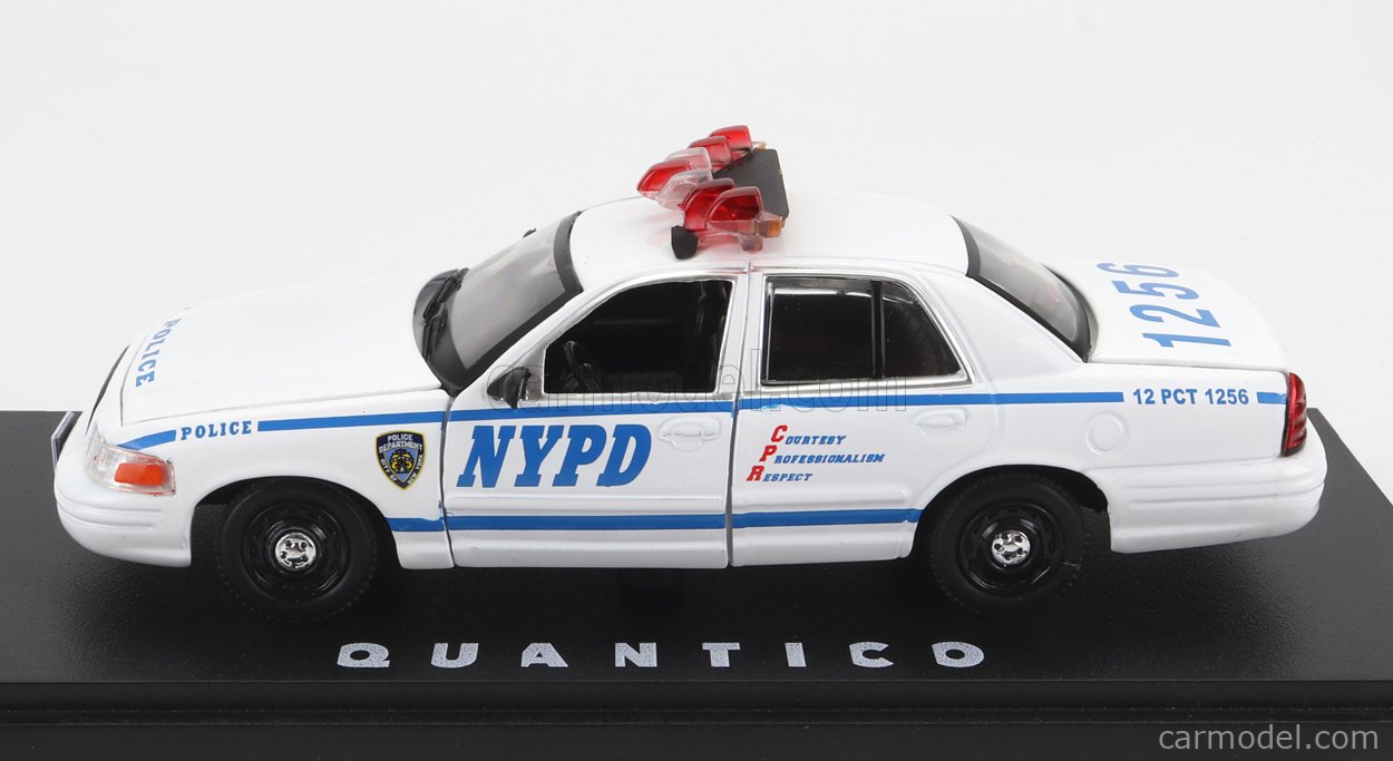 GREENLIGHT 86633 Escala 1/43  FORD USA CROWN VICTORIA NEW YORK POLICE DEPARTMENT POLICE INTERCEPTOR 2003 - QUANTICO WHITE
