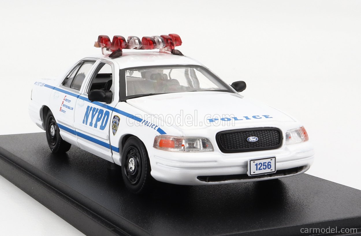 GREENLIGHT 86633 Echelle 1/43  FORD USA CROWN VICTORIA NEW YORK POLICE DEPARTMENT POLICE INTERCEPTOR 2003 - QUANTICO WHITE