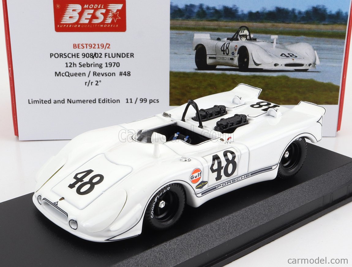 PORSCHE - 908/02 FLUNDER SPIDER N 48 2nd 12h SEBRING 1970 STEVE McQUEEN -  P.REVSON