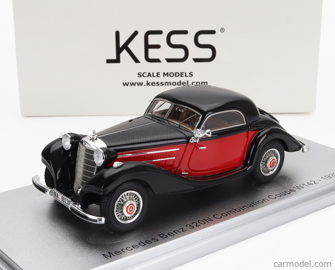 KESS-MODEL KE43037040 Scale (W142) COUPE MERCEDES RED COMBINATION 320N | 1/43 BENZ BLACK 1938