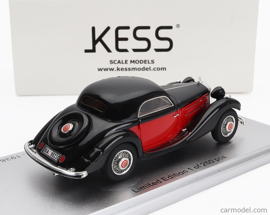 | 1/43 BLACK COUPE MERCEDES KE43037040 RED KESS-MODEL (W142) 1938 COMBINATION 320N BENZ Scale