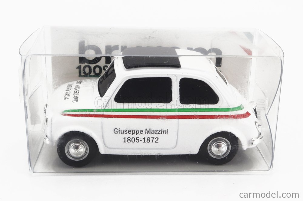 BRUMM BR016 Echelle 1/43  FIAT 500 GIUSEPPE MAZZINI 1805-1872 - I GRANDI ARTEFICI DELL'UNITA' D'ITALIA WHITE