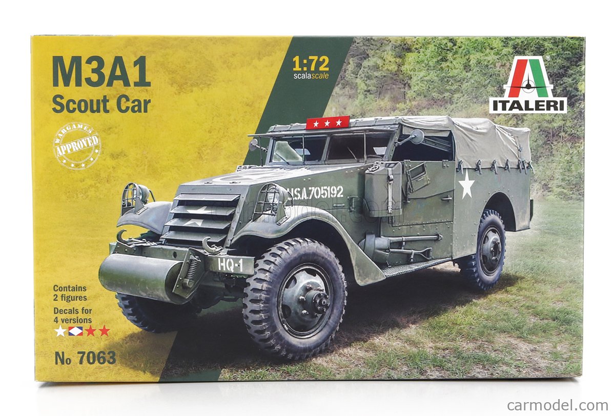 ITALERI IT7063 Scale 1/72 | WHITE MOTOR COMPANY M3A1 SCOUT CAR U.S TANK ...