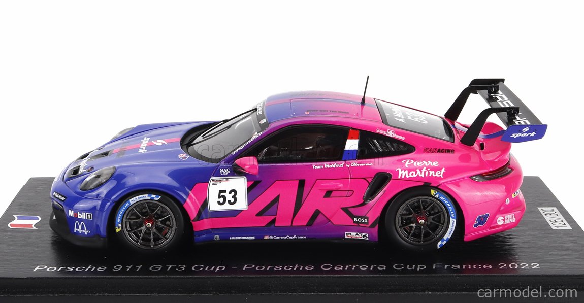 Miniature Porsche 911 991-2 GT3 Cup Spark - Vainqueur Nürburgring 2022, 1/43