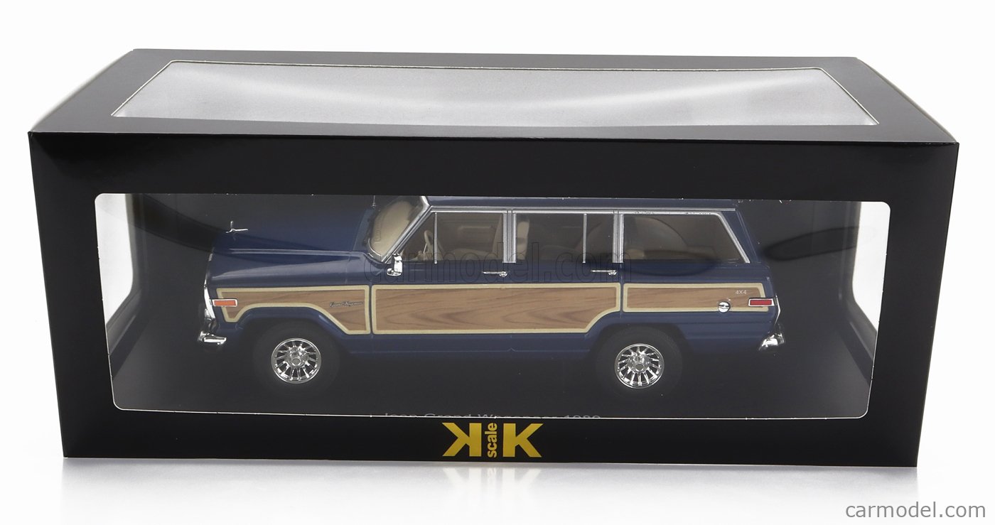 KK-Scale 1:18 Jeep Grand Wagoneer Année De Construction 1989 Bleu Metallique Aspect Bois Kkdc181114