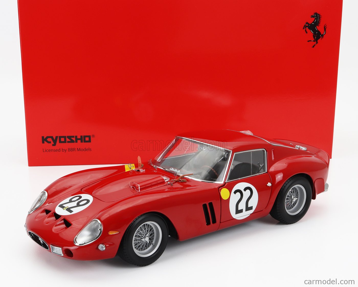 KYOSHO 08438B Scale 1/18  FERRARI 250 GTO 3.0L V12 TEAM EQUIPE NATIONALE BELGE N 22 3rd 24h LE MANS 1962 L.DERNIER - ''BEURLYS'' J.BLATON RED