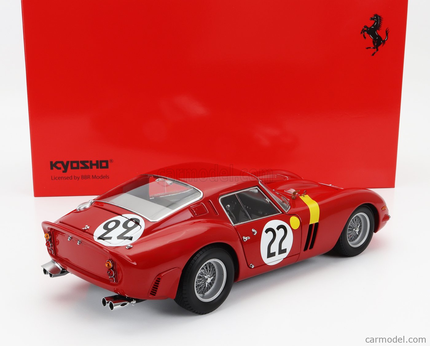 KYOSHO 08438B Scale 1/18  FERRARI 250 GTO 3.0L V12 TEAM EQUIPE NATIONALE BELGE N 22 3rd 24h LE MANS 1962 L.DERNIER - ''BEURLYS'' J.BLATON RED
