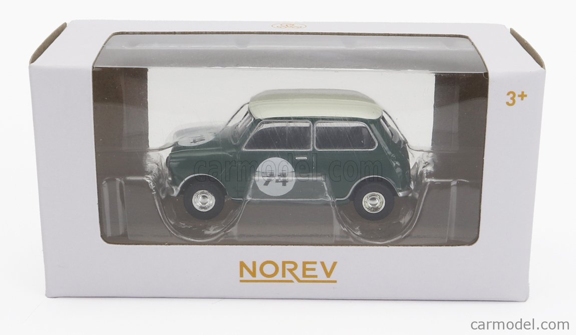 Modellino Auto Statico Norev Mini Cooper S 1964 Rouge Toit Blanc - échelle 1:54, Neuf, Référence NV310520